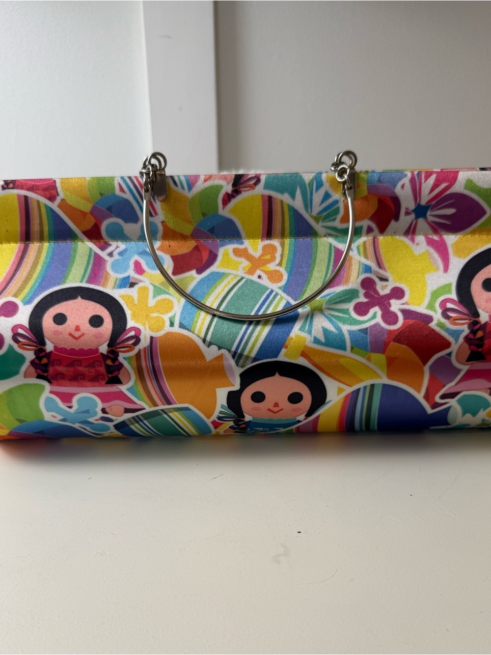 TAWI Mexican Doll Print Colourful Mini Handbag Metal Handles